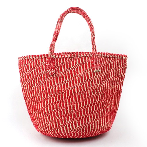 Handwoven Basket Bag - Natural and White Sisal Bag ⋆